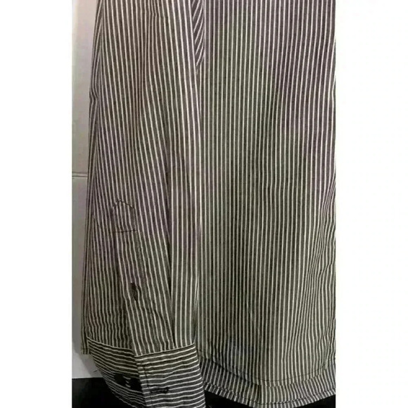 "SOUTHPOLE" VTG Men's Button Down Long Sleeve Black/ White Strip Mens Size Large - Picture 4 of 7